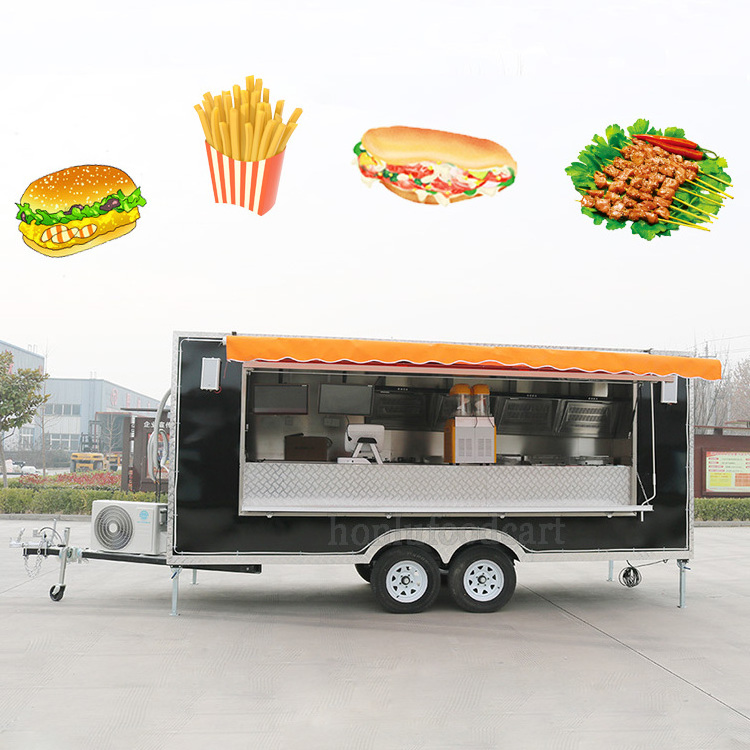 Factory Price Camp Chocolate Making Machine Trailer Camper Van Cart Mini Caravan Mobile Fast Food Trailer Truck