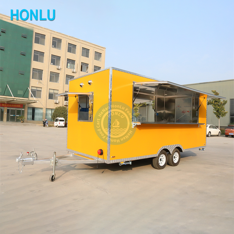 Beverage Slush Bbq 5 Meters Food Trailers Fully Equipped Mobile Food Vending Truck for Sale