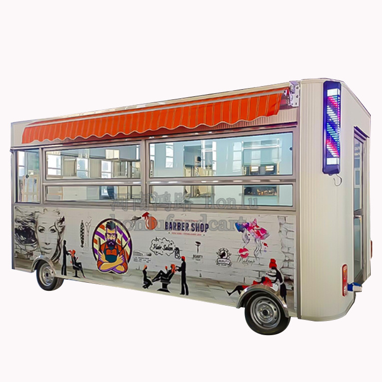 Commercial mobile barbershop trailer salon van trailer mobile hair salon truck