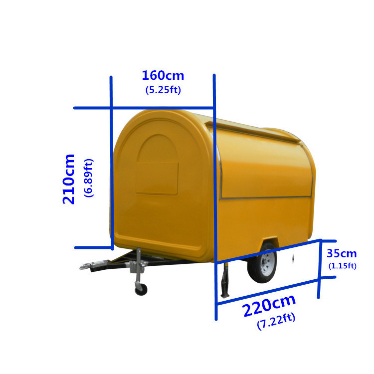 Outdoor mini food kiosk factory price/food kiosk catering trailer/food sale cart manufacturer