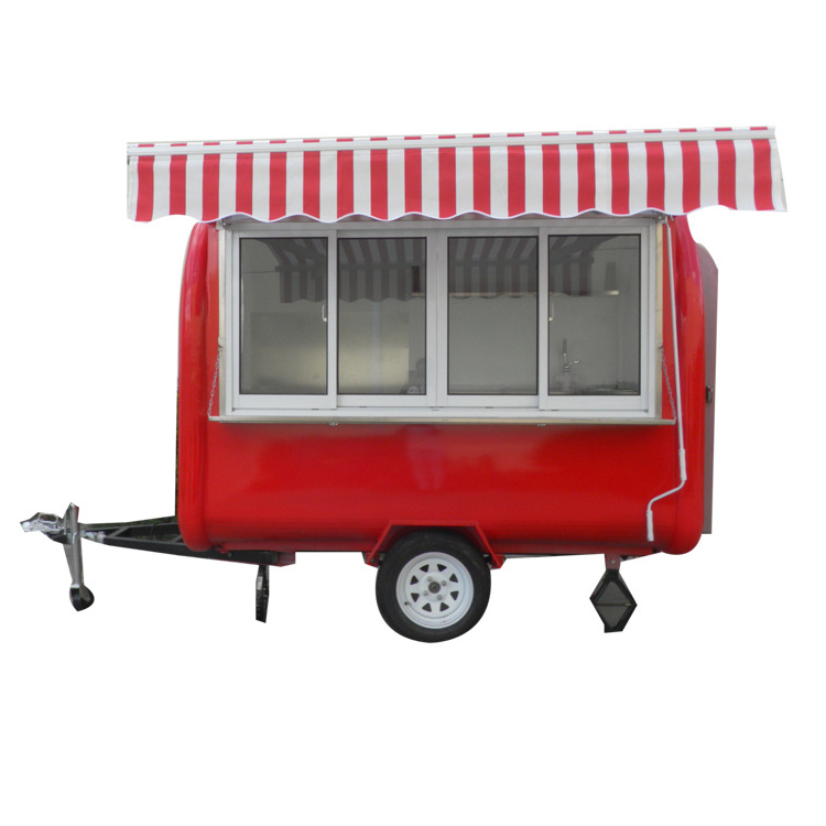 Crepe maker fast food cart with awning and sliding door food truck business ideas