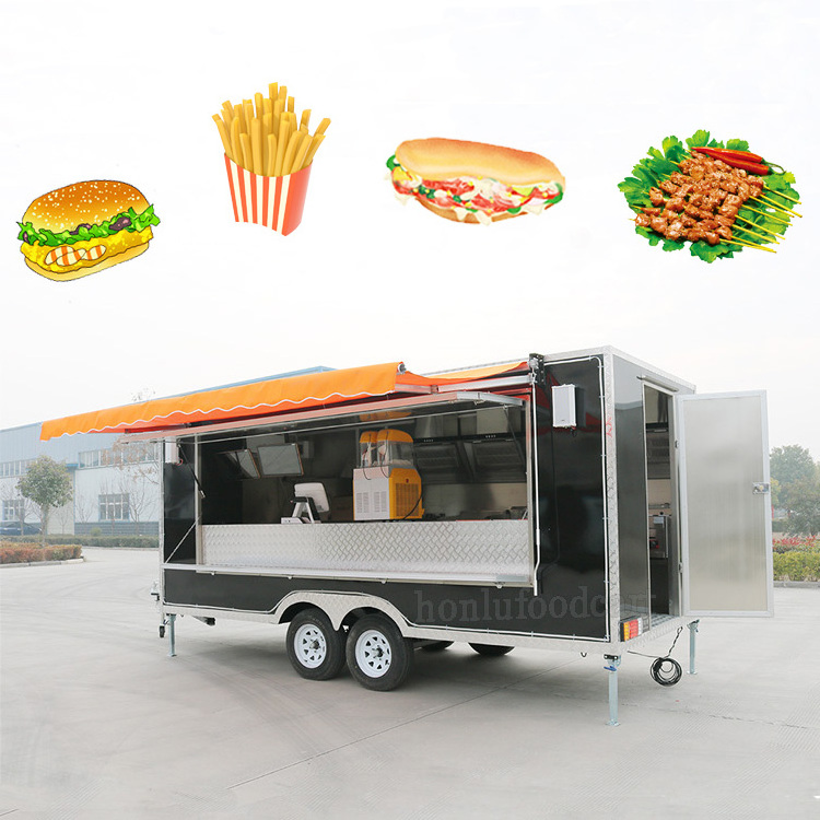 Factory Price Camp Chocolate Making Machine Trailer Camper Van Cart Mini Caravan Mobile Fast Food Trailer Truck