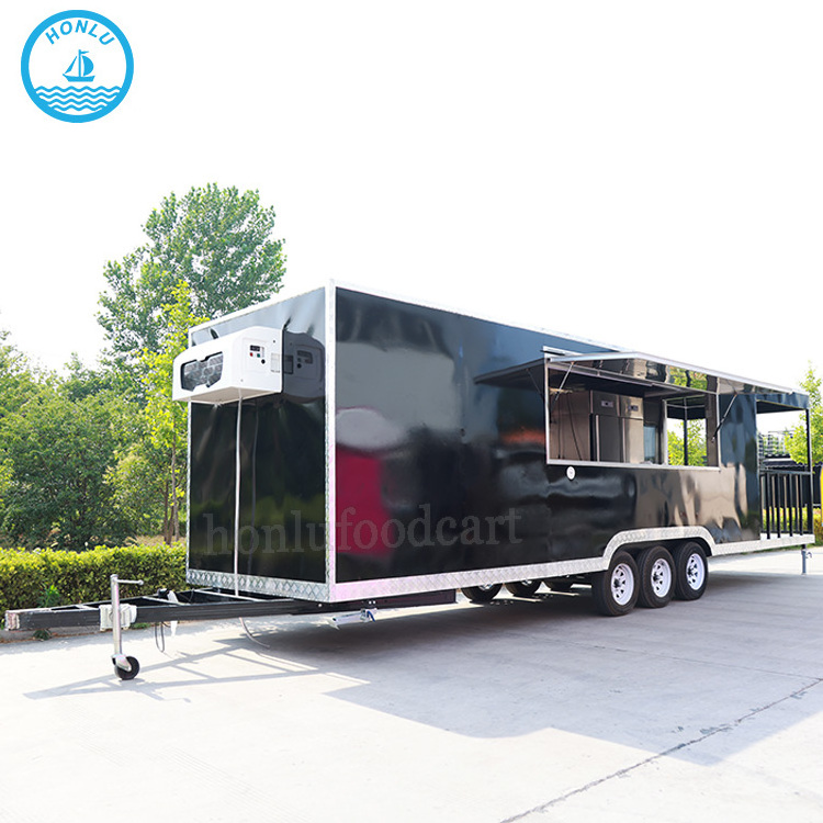 Consession trailer with porch stainless steel mobile dining car food trailer with full kitchen equipments