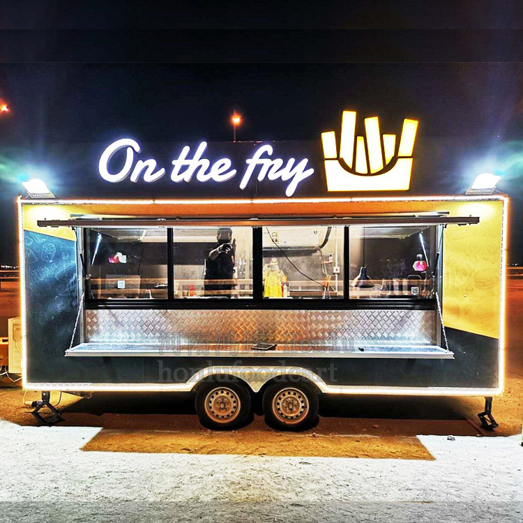 Fully Equipment Mobile Food Truck Used Fast Crepe Food Trucks Concession Trailer with Extension for Small Business