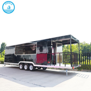 Consession trailer with porch stainless steel mobile dining car food trailer with full kitchen equipments