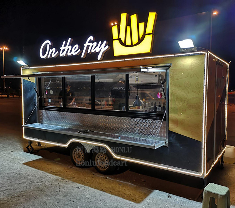 Fully Equipment Mobile Food Truck Used Fast Crepe Food Trucks Concession Trailer with Extension for Small Business