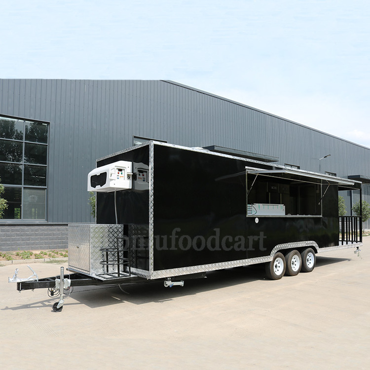 Consession trailer with porch stainless steel mobile dining car food trailer with full kitchen equipments