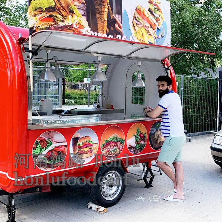 Used Food Truck Fast Food Van Trailer to Sell Snacks Food Cart