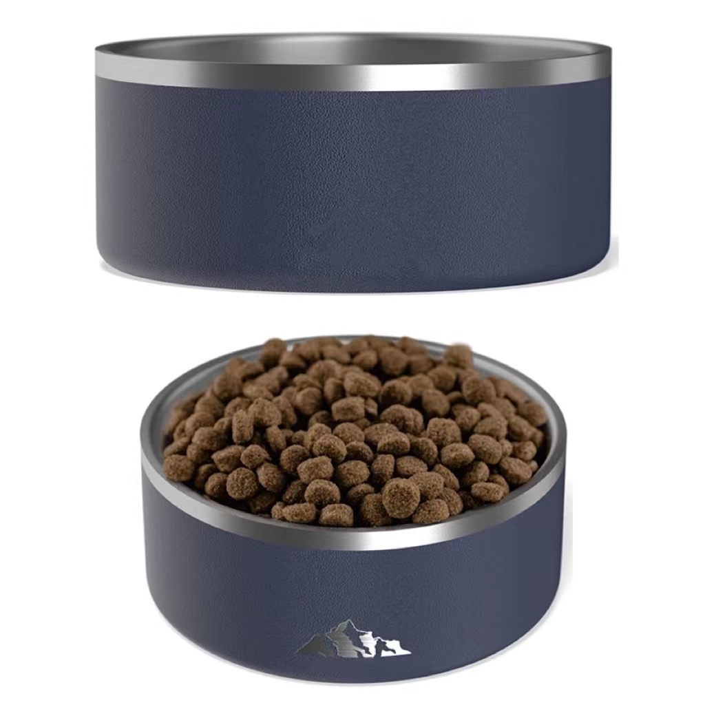 32 64oz Custom Logo Double Wall Vacuum Insulated Stainless Steel Powder Coated Dog Bowl Food Pet Feeder Bowls