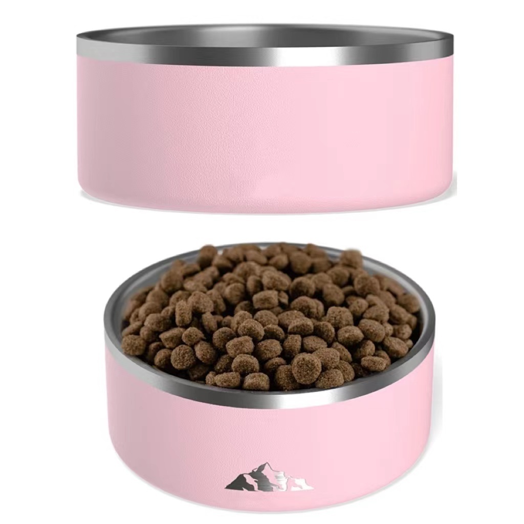 32 64oz Custom Logo Double Wall Vacuum Insulated Stainless Steel Powder Coated Dog Bowl Food Pet Feeder Bowls