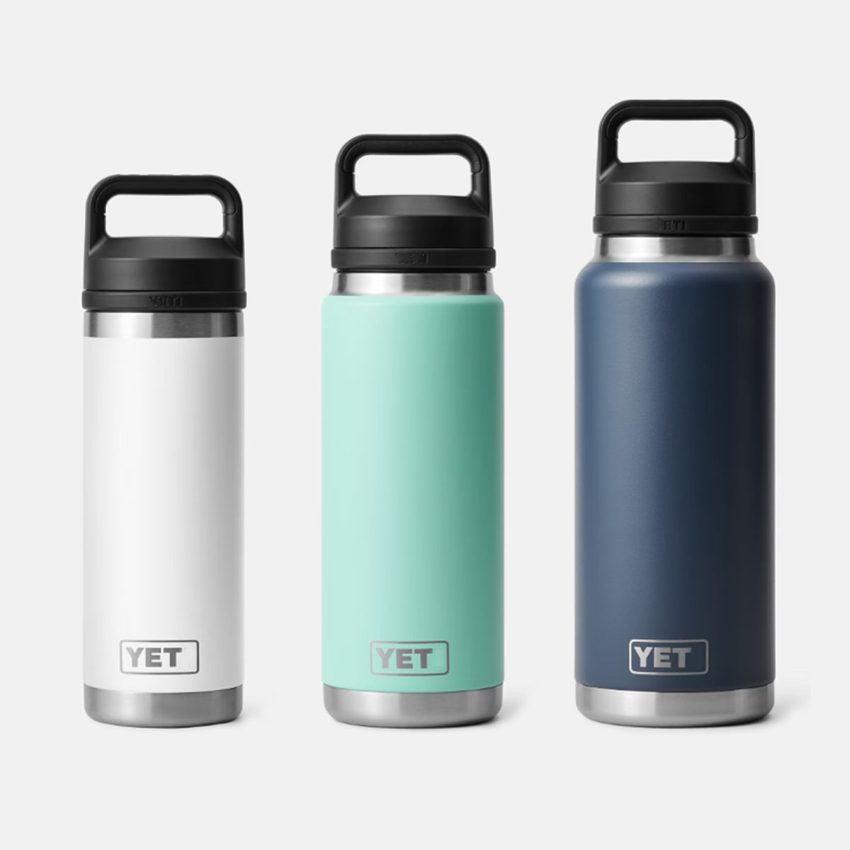 18 oz, 26 oz, 36 oz RAMBLRE Stainless Steel Yetys Vacuum Insulated Thermos Gym Sports Drinking Water Bottle with Chug Cap