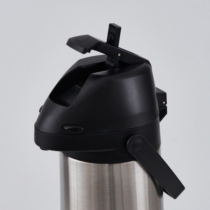 High Quality 1900ml Lever Action Double Wall Stainless Steel Coffee Thermos Pot Vacuum Airpot Air Pump Pot