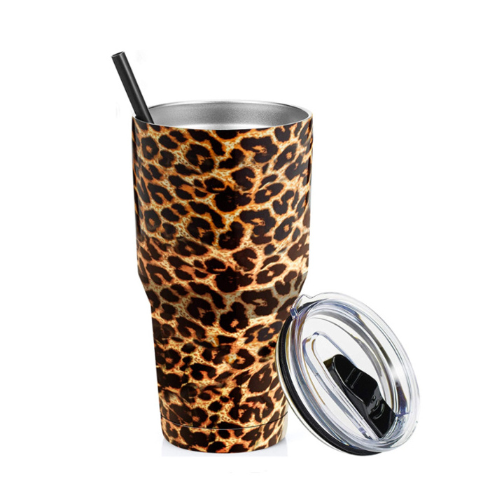 30oz Wholesale double wall vacuum insulated coffee travel custom tumblers stainless steel with lids and straws