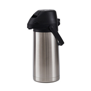 High Quality 1900ml Lever Action Double Wall Stainless Steel Coffee Thermos Pot Vacuum Airpot Air Pump Pot