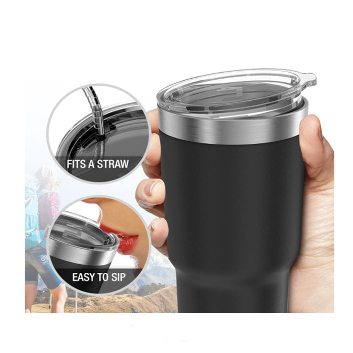 30oz Wholesale double wall vacuum insulated coffee travel custom tumblers stainless steel with lids and straws