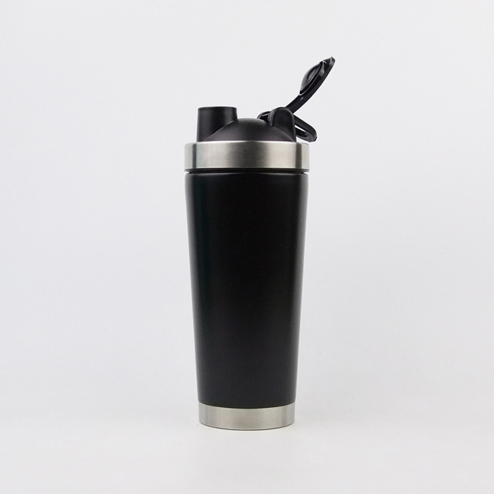 25oz Metal stainless steel thermal milk shaking bottle protein shaker with leak-proof lid water cocktail cooler jug