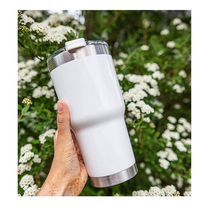 30oz 40oz vacuum insulated double wall coffee ice tumblers stainless steel cups with and straws