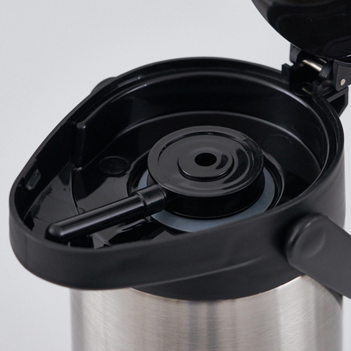 High Quality 1900ml Lever Action Double Wall Stainless Steel Coffee Thermos Pot Vacuum Airpot Air Pump Pot