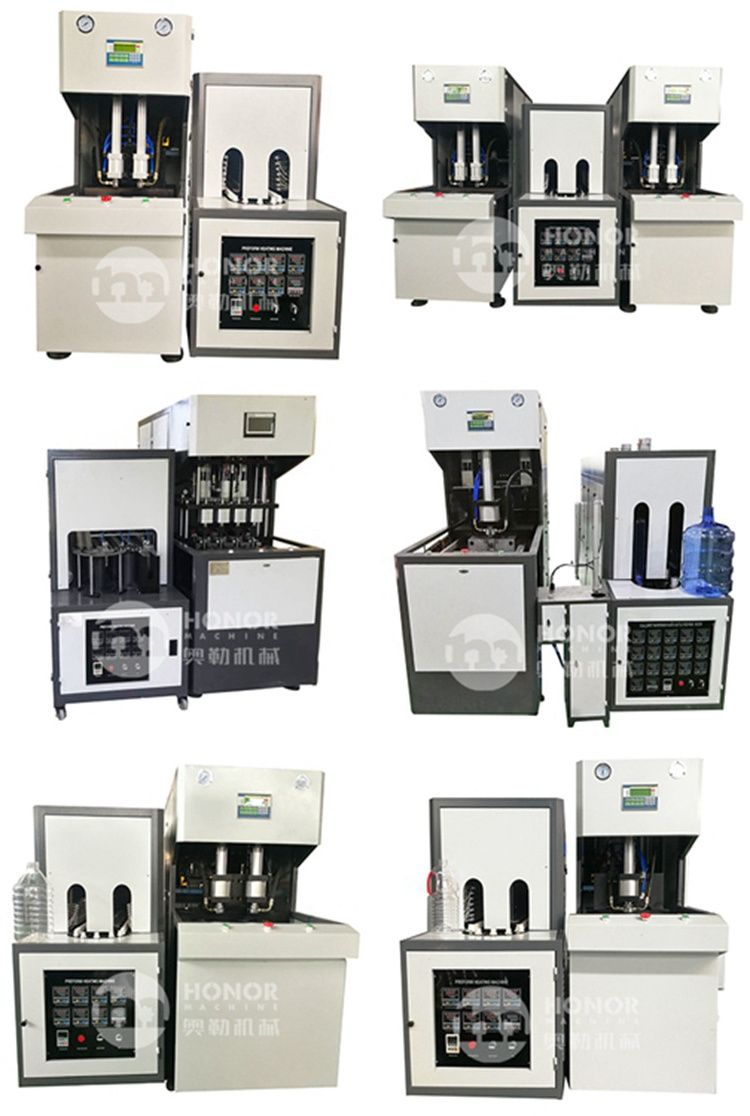 Semi Automatic 4 Cavity 2500bph PET Bottle 200ml 500ml 1000ml 1500ml Bottle Blow Molding Machine