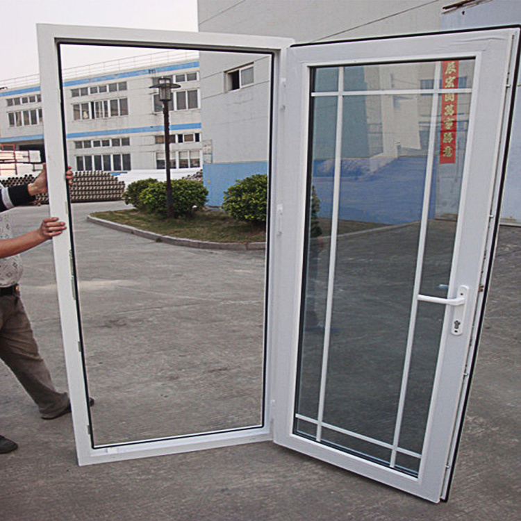 factory design PVC casement glass doors upvc French door