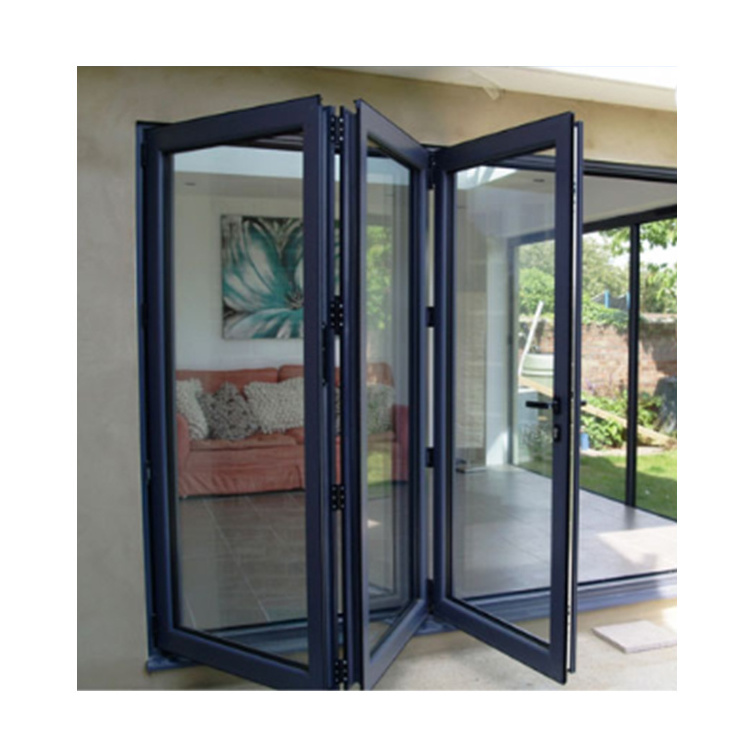 Exterior Customized Size Insulated Glass Aluminum Alloy Bifold Doors folding doors