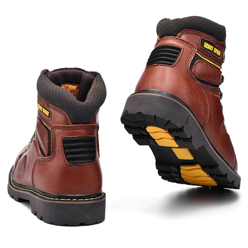 Factory wholesale labor protection steel head anti smashing shoes cowhide Martin outdoor work shoes