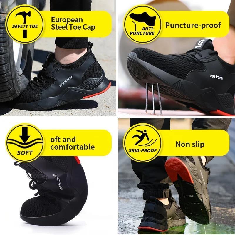 Honor2024 New Industrial Protection Fashion Lightweight Breathable Comfortable Work Shoes Men's Steel Toe Honor Safety Shoes