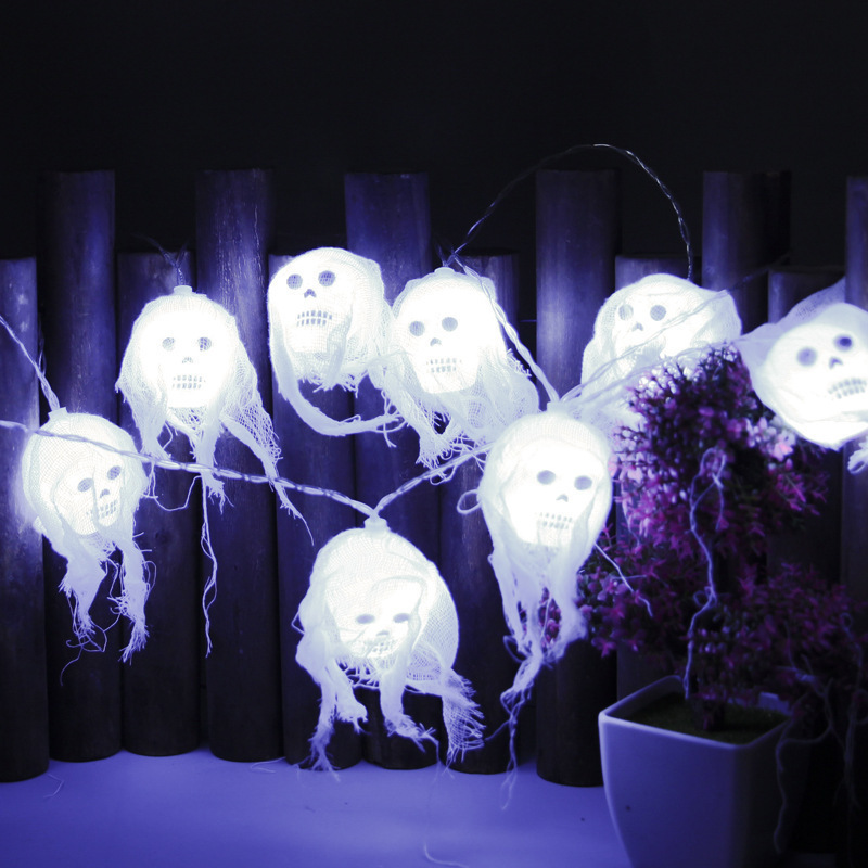 Gauze Skull Hanging Lights String Ghost Decorative Light Battery Operated Halloween 10LED Lighting and Circuitry Design