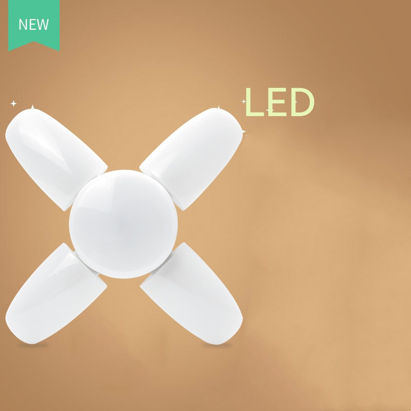 Wholesale New folding garage fan leaf light indoor lighting four-leaf Mini E27 Screw super bright LED bulb