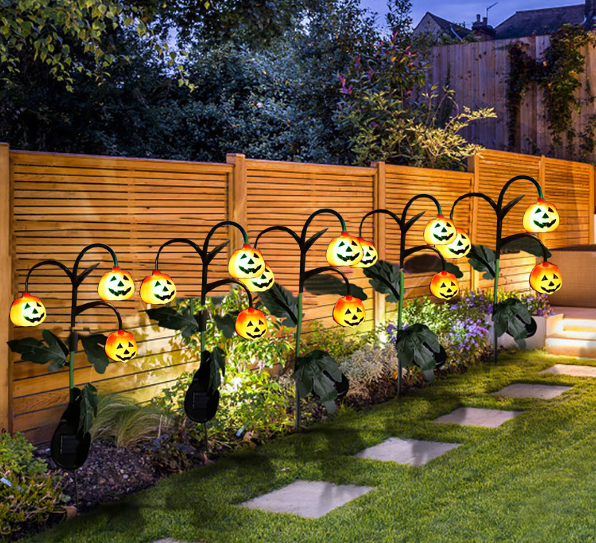 New Style Waterproof Solar Halloween Garden Lights Pumpkin Shape Solar Lawn Lights