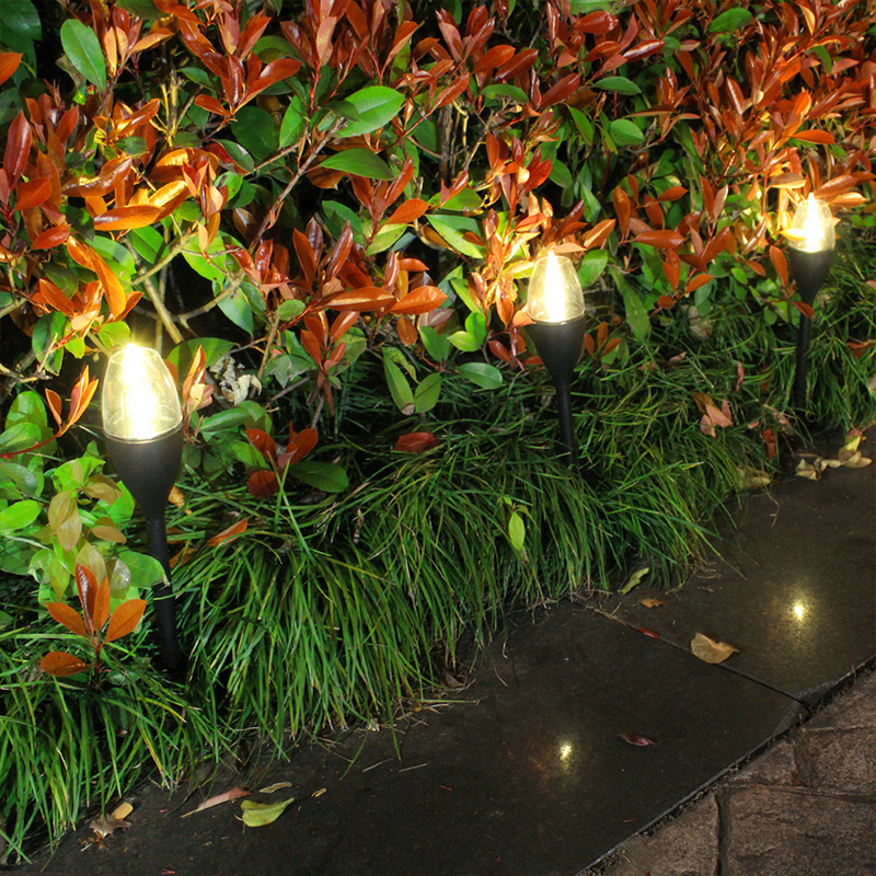 Outdoor Solar Garden Pathway Lights Solar Powered Candle Shape Light for Garden Yard