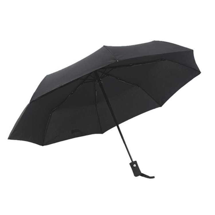 3 Folding Travel Umbrella Black Pongee Waterproof Umbrella Classical Beach Umbrella