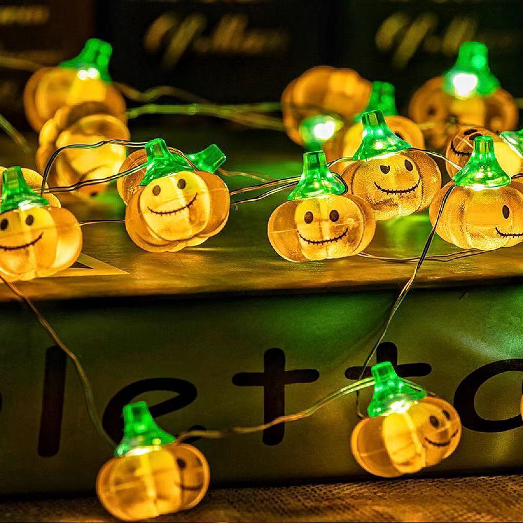 Halloween jack-o '-lantern string 8 features remote control smiley face jack-o' -lantern string decoration led pumpkin lights