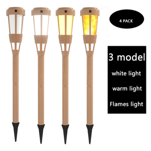 Torch Led Lawn Solar Garden Light Solar Bamboo Decoration Outdoor With Warm Flicker Flame LED For Garden