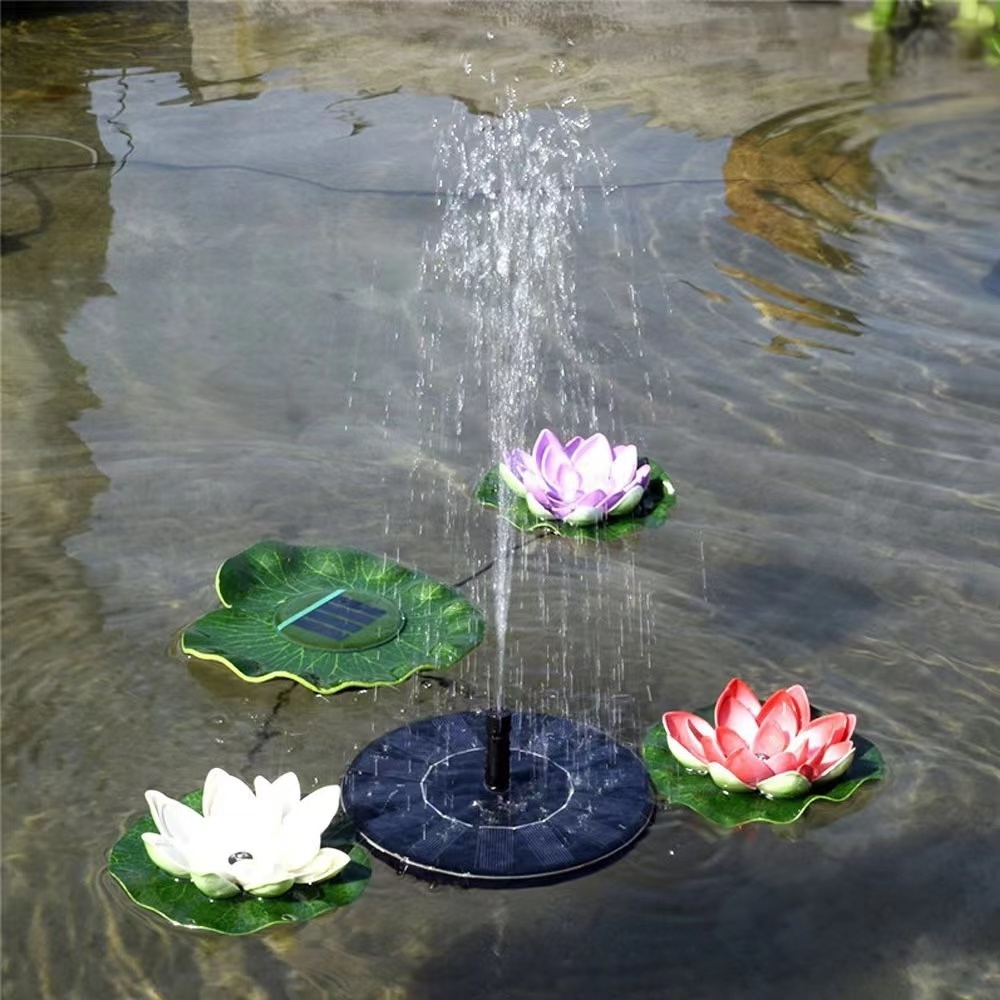 LED Solar Floating Fountain Garden Waterfall RGB Color Water Pump Lamp For Outdoor Bird Bathing Pool Swimming Pool