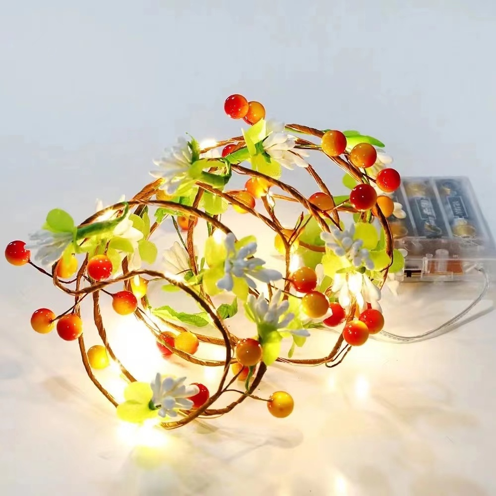 LED  fruit copper wire string lights rattan lamp Room decoration lights Christmas holiday lights