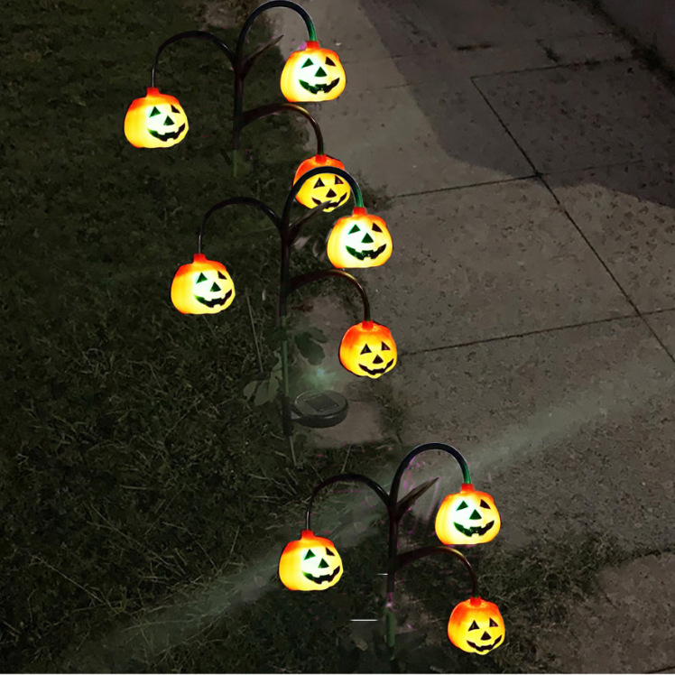 New Style Waterproof Solar Halloween Garden Lights Pumpkin Shape Solar Lawn Lights