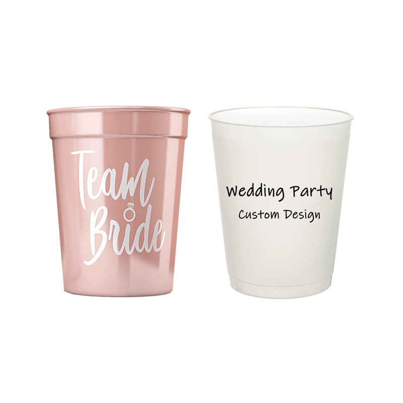 Bachelorette Party Decorations Plastic Wedding Cup 16oz Frost Flex Party Cups Rose Gold Bridal Shower Gifts