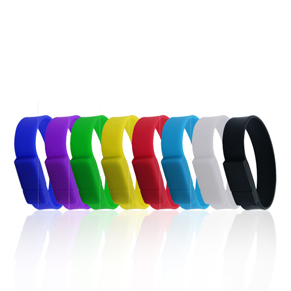 Colorful Silicone Bracelet Wrist Band Usb Flash drive pen drive 4GB 8GB 16GB 32GB 64GB Memory Stick