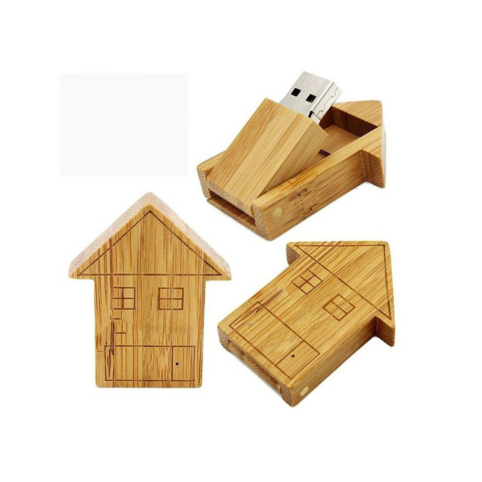 Gadgets Wooden House Shaped USB Flash Drive 32GB 4GB 8GB usb stick with Custom Logo Engraved