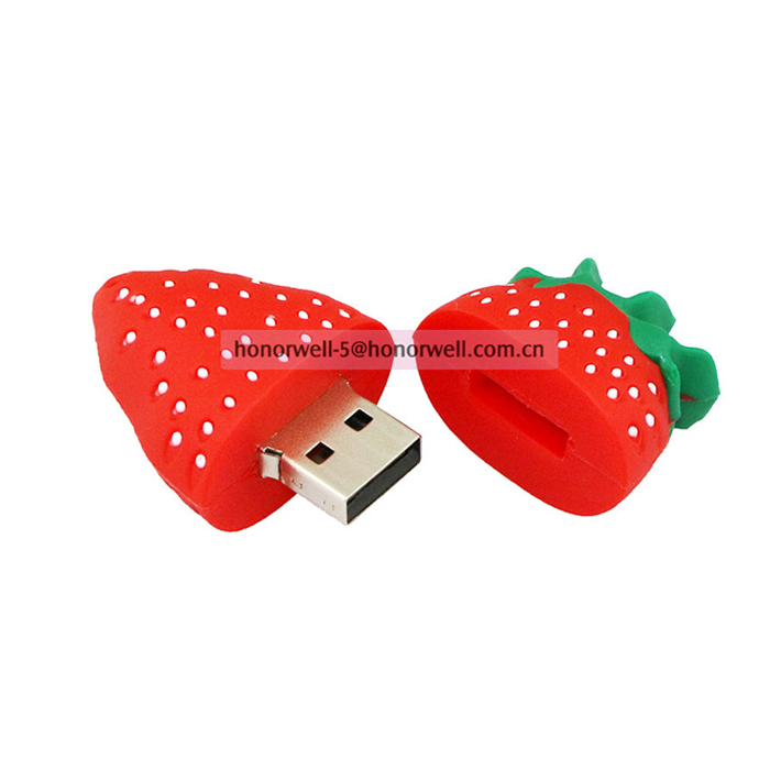 Custom PVC Fruit Shape  usb Flash Drive 2gb 4gb 8gb Gift USB Stick 16gb  For Promotion Giveaways