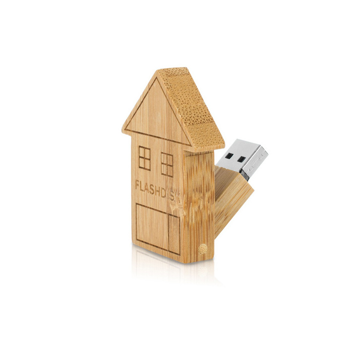 Gadgets Wooden House Shaped USB Flash Drive 32GB 4GB 8GB usb stick with Custom Logo Engraved