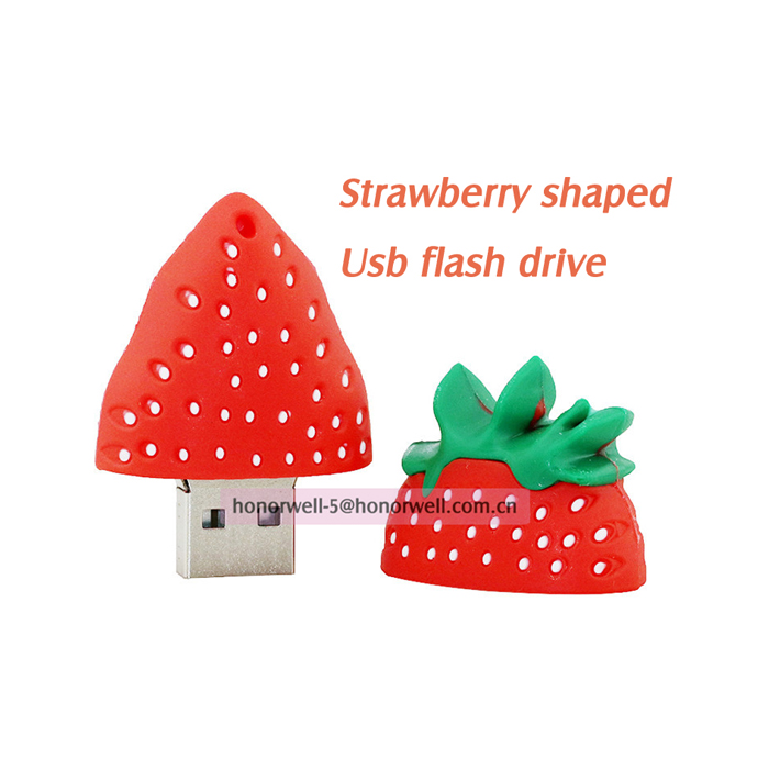 Custom PVC Fruit Shape  usb Flash Drive 2gb 4gb 8gb Gift USB Stick 16gb  For Promotion Giveaways