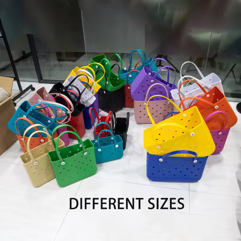 Sand Waterproof Woman EVA Rubber Tote Large Shopping Basket Bags Women Purse Jelly Lady Handbags Beach Silicone Bogg Bag Nursing