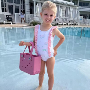 Kids Summer Eva Bogg Bag Silicone Beach Bady Tote bags jelly handbags Crock fashion Rubber Nursing Bags Wholesale Eva Holder