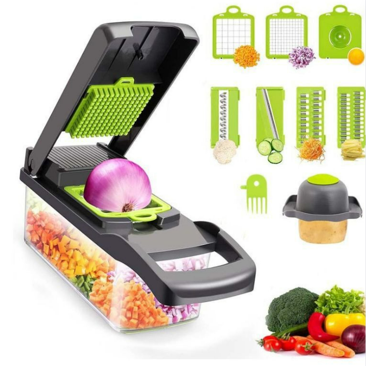 Top Seller Kitchen Accessories 12 in 1 Food Dicer Onion Chopper Mandoline Pickle Slicer Multifunctional Vegetable Cutter