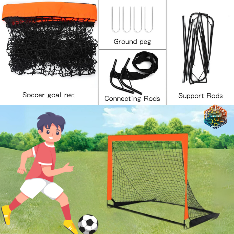 High Quality Mini Soccer Goals Portable Kids Soccer Net Pop Up Folding Hitting Cage