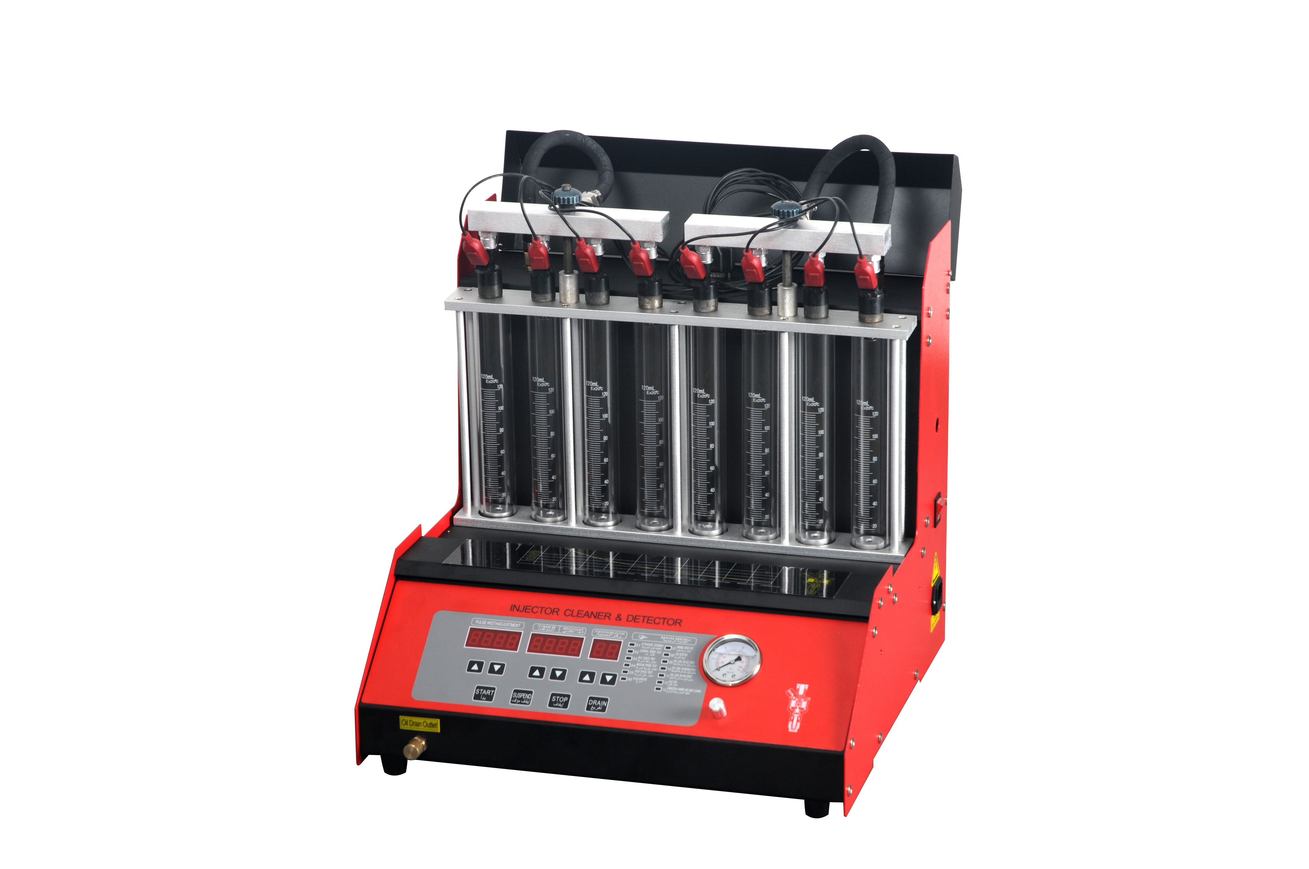 Automatic 8 Cylinder Fuel Injector Analyzer and Cleaner, Gasoline Injection Test and Ultrasonic Clean Machine