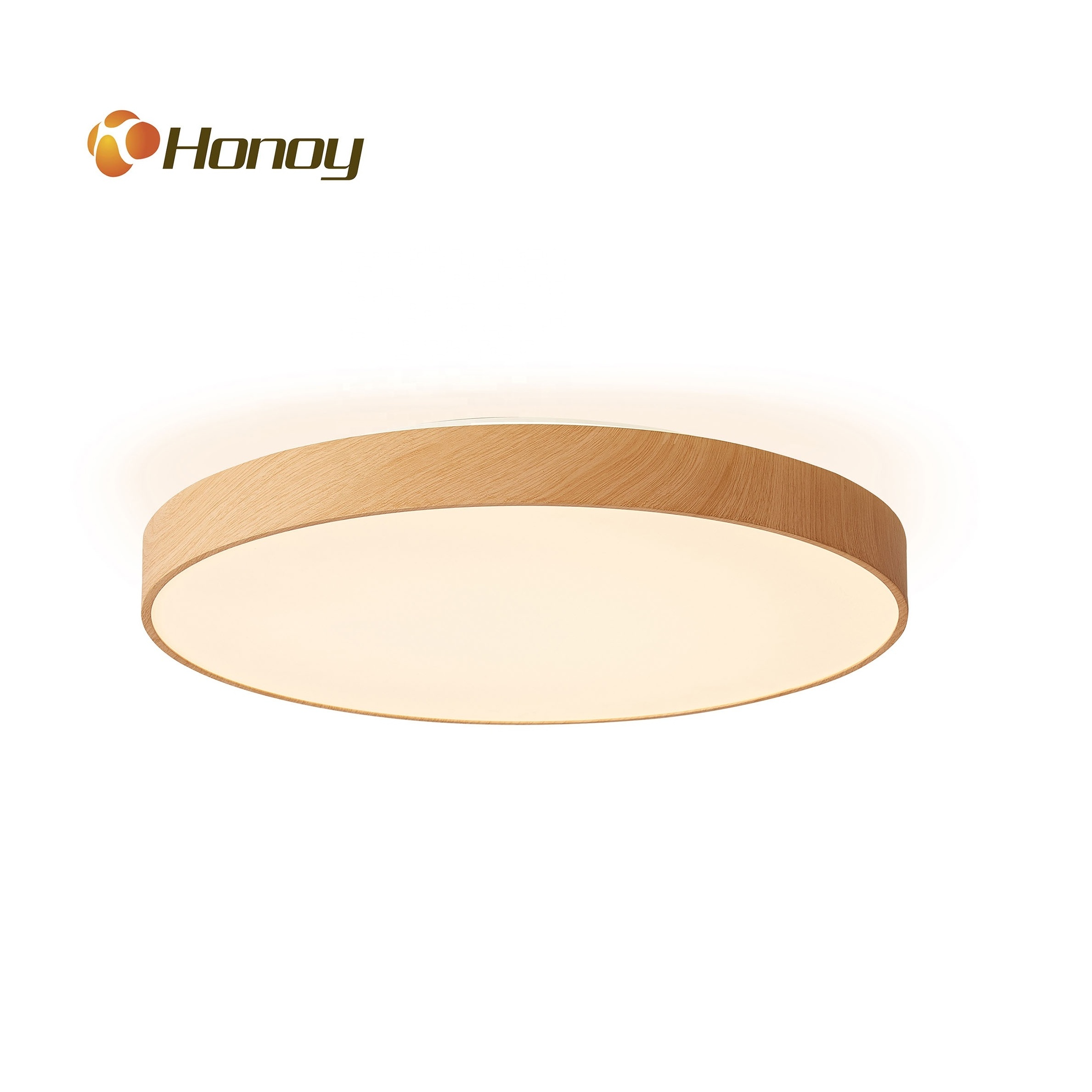 Modern Wifi Tuya Smart LED Ceiling Lamp Wood Grain Living Room Ceiling Light