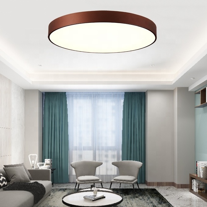 Modern Wifi Tuya Smart LED Ceiling Lamp Wood Grain Living Room Ceiling Light